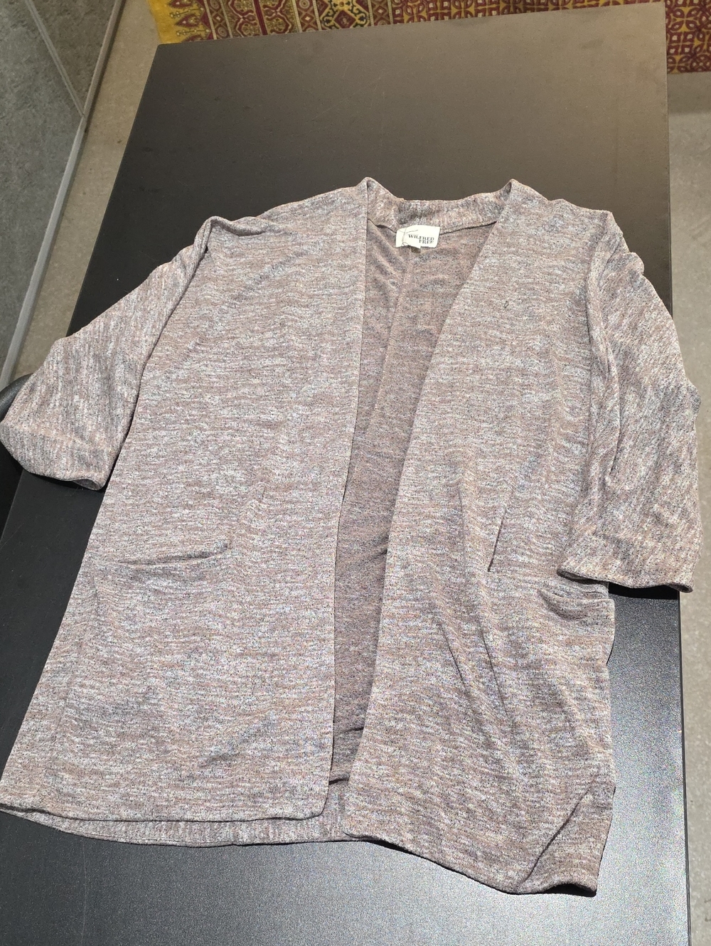 Wilfred Heathered Mauve Open-Front Short-Sleeve Blazer